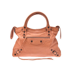 Balenciaga The Town lambskin orange bag strap